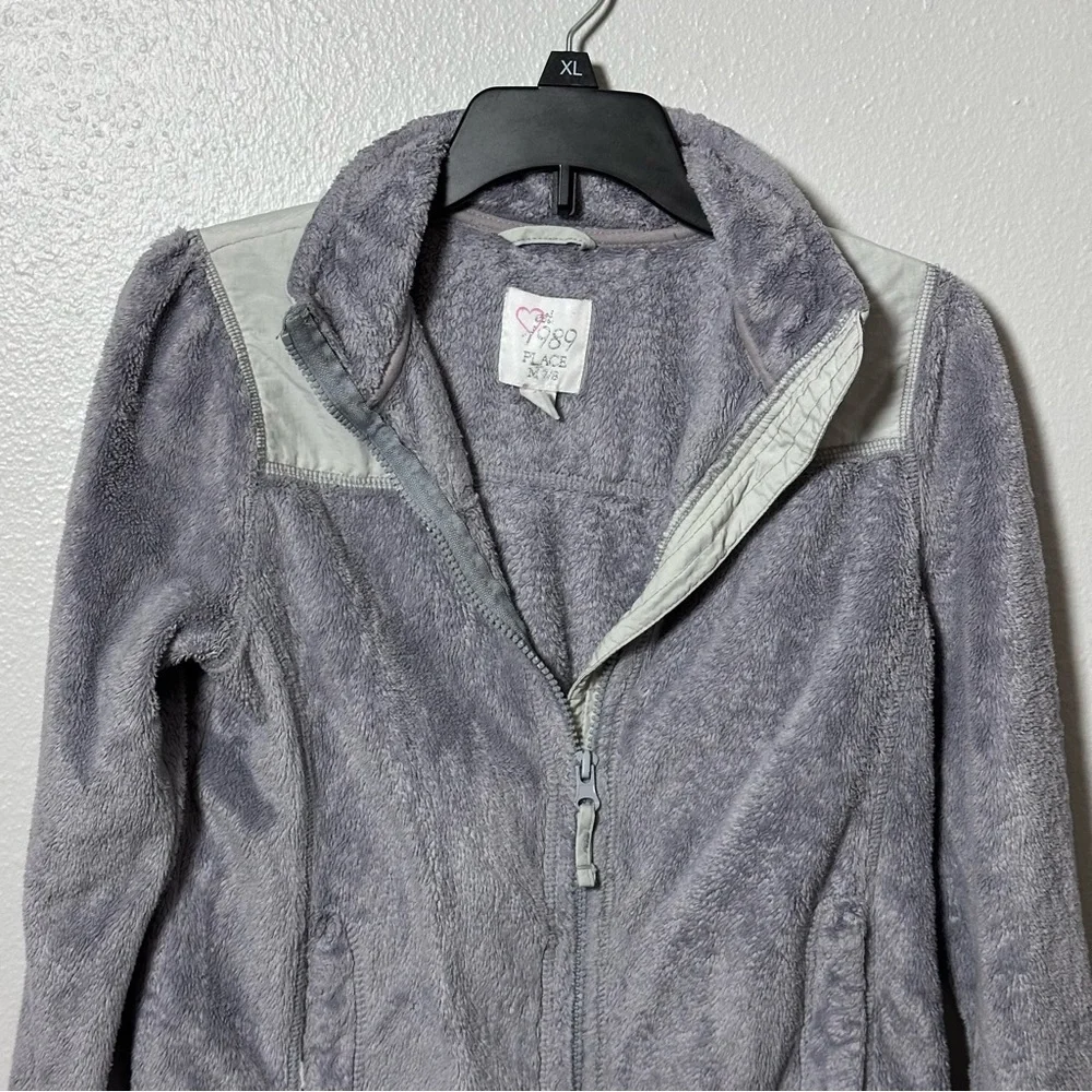 The children’s place Kids Girls Full Zip jacket gray fleece size M (7/8)‎